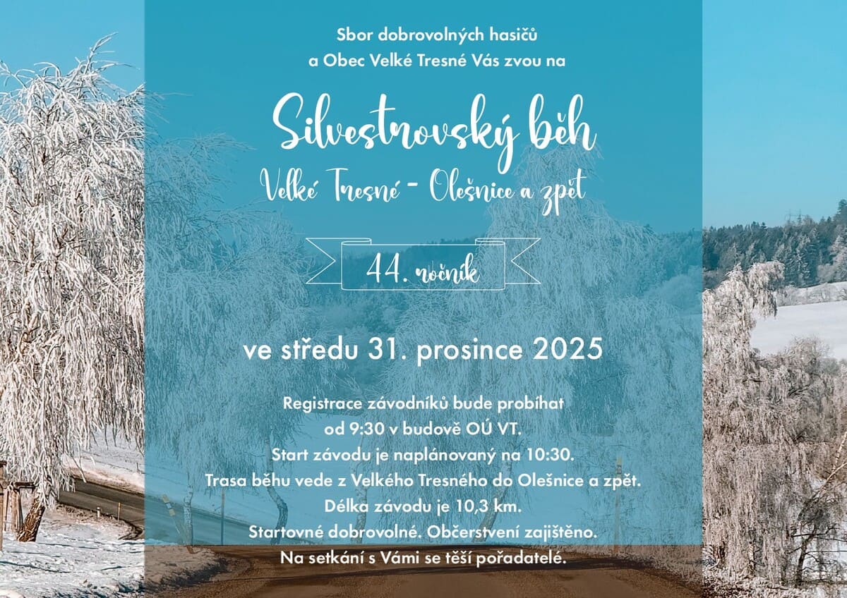 Silvestrovský běh Velké Tresné - Olešnice a zpět