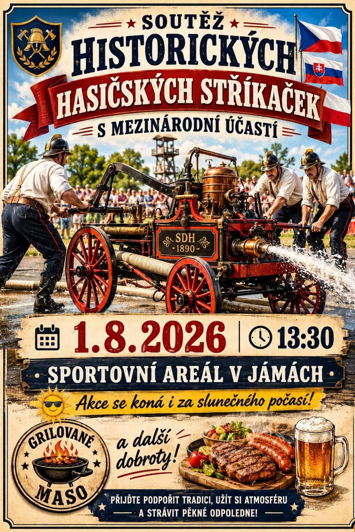 Soutěž historických hasičských stříkaček