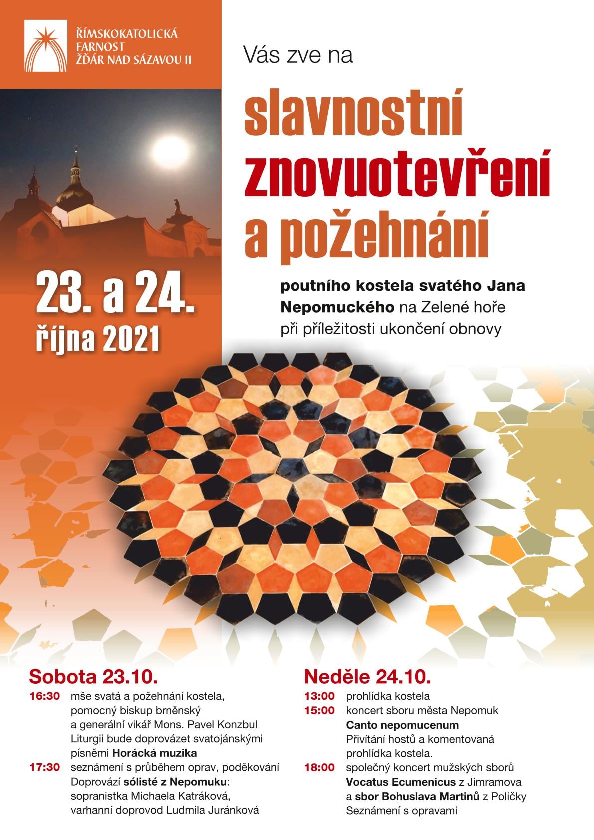 Slavnost znovuotevření kostela na Zelené hoře